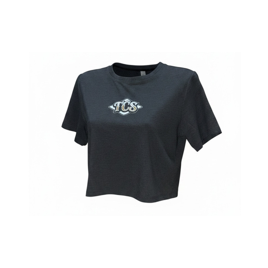 TCS Black Cropped Graphic Tee